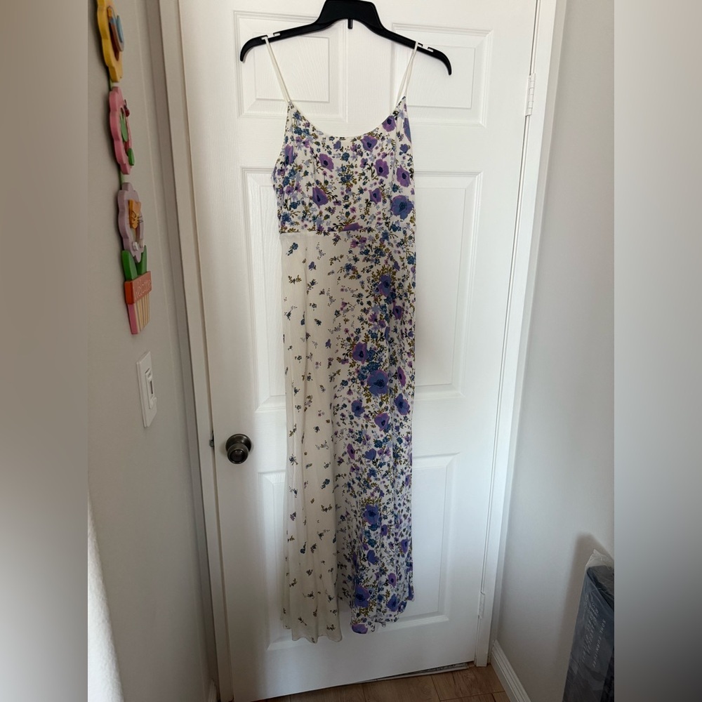 Kimchi Blue Purple and Cream Floral Maxi Dress